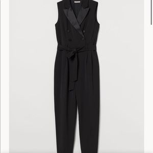 H&M Double Breasted Jumpsuit Black
